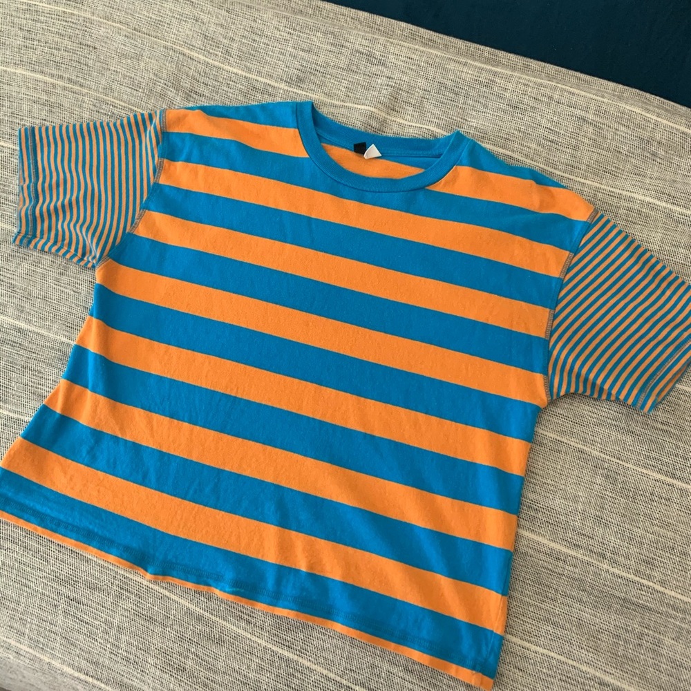 BDG Orange & Blue Striped Tee